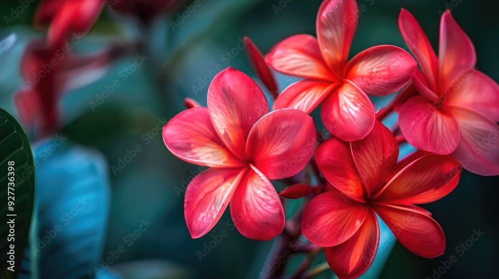 Red plumeria arranged Red plumeria arranged