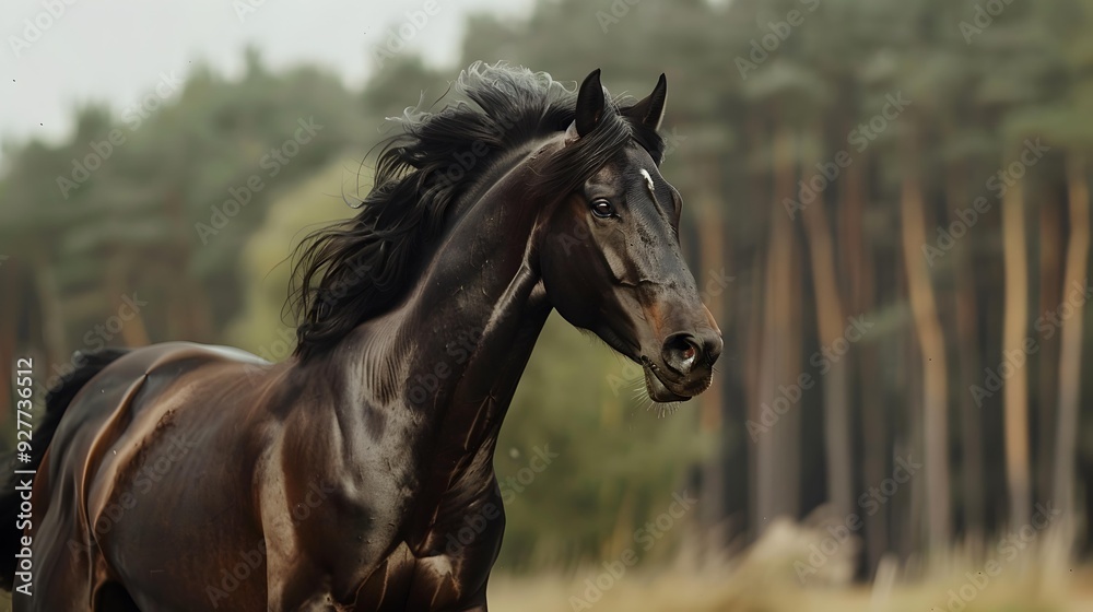 Obraz premium Iberian horses with their elegant bodies and graceful