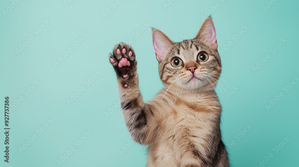 Cat raising paw discount