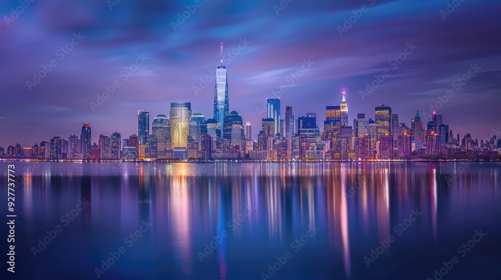 city skyline at night city skyline at night