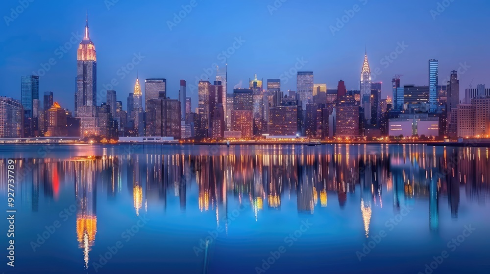 Obraz premium city skyline at night