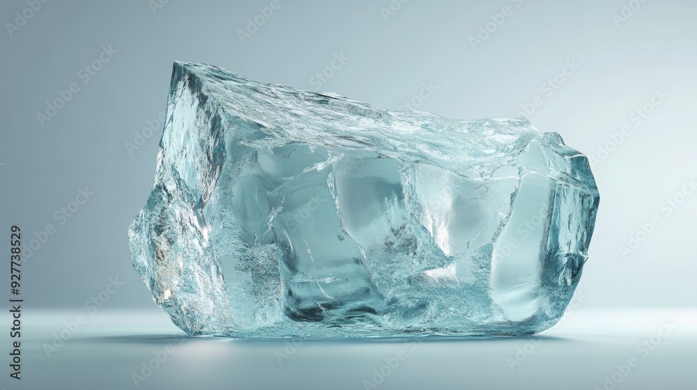 Ice glass on a simple background, a large piece. Ice glass on a simple background, a large piece.
