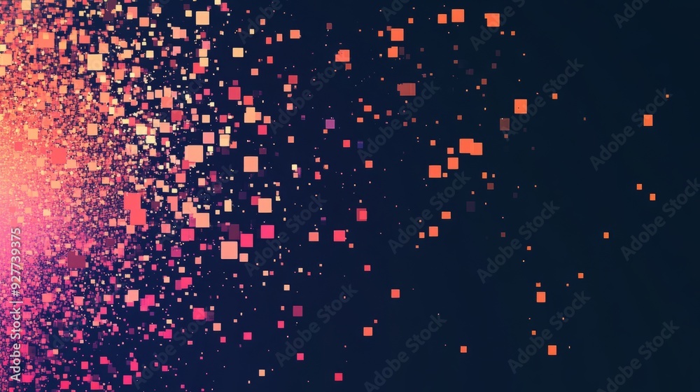 Pixel disintegration background. Decay effect. Dispersed dotted pattern. Pixel disintegration background. Decay effect. Dispersed dotted pattern.