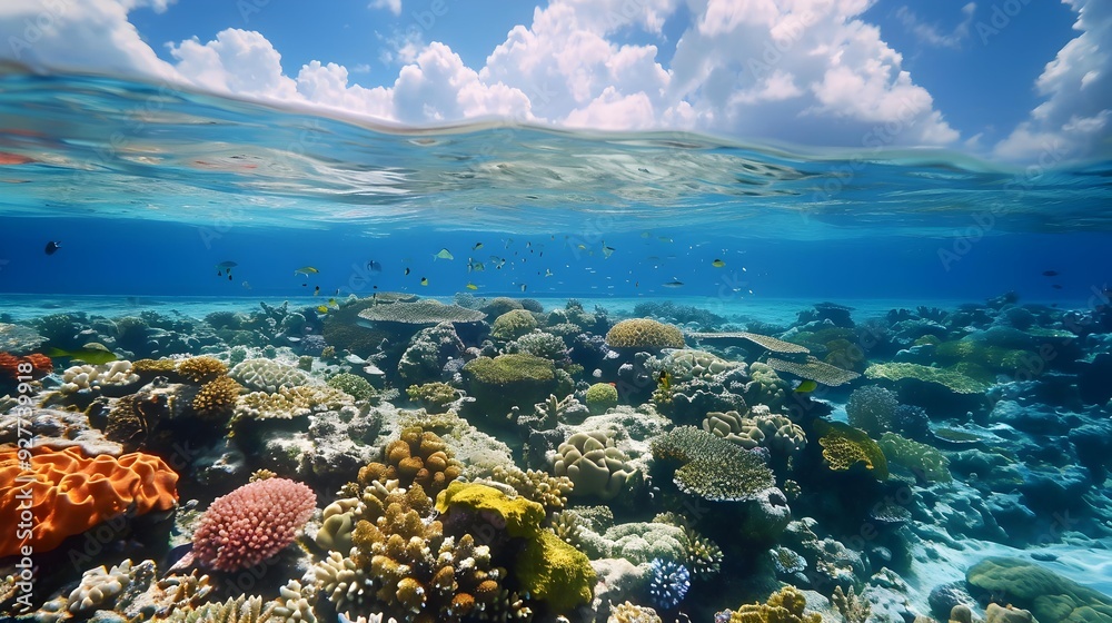 Fototapeta premium The world of maldives with its coral reefs