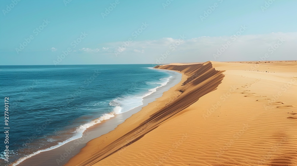 Sea sand dunes smoothly turning into the ocean Sea sand dunes smoothly turning into the ocean