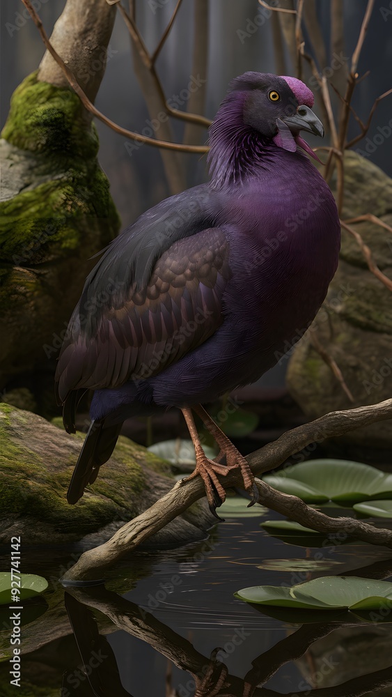 Purple Swamphen Bird in Nature, Photo Realistic, Wallpaper, Cover and Screen for Smartphone, Cell Phone, Computer, Laptop, 9:16 and 16:9 Format Purple Swamphen Bird in Nature, Photo Realistic, Wallpaper, Cover and Screen for Smartphone, Cell Phone, Computer, Laptop, 9:16 and 16:9 Format