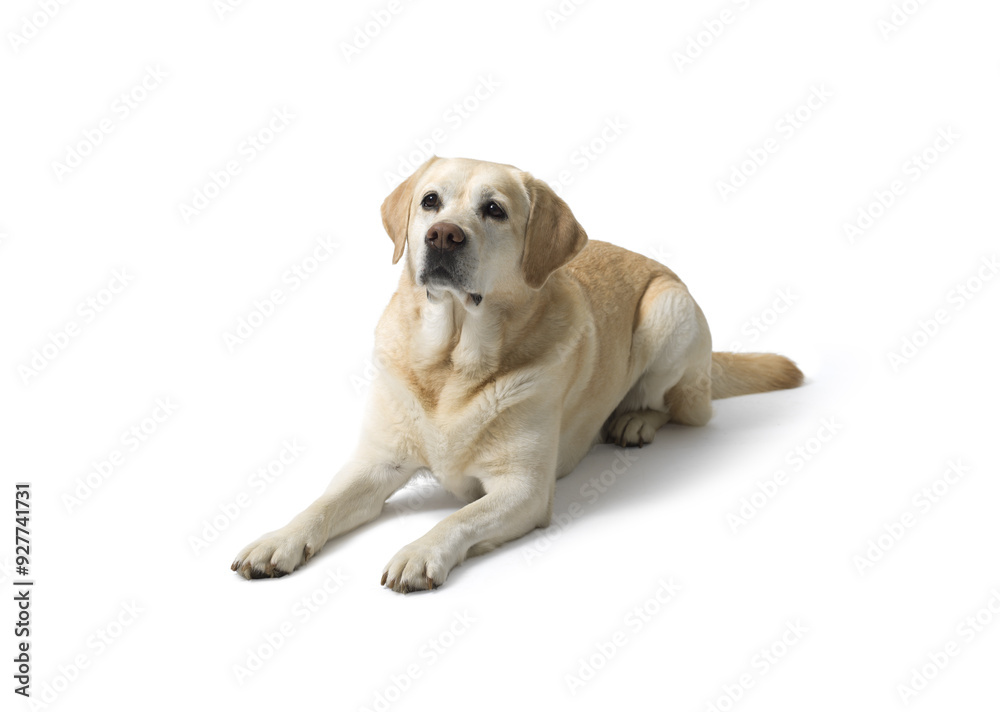 Portrait of Labrador Retriever on white background Portrait of Labrador Retriever on white background