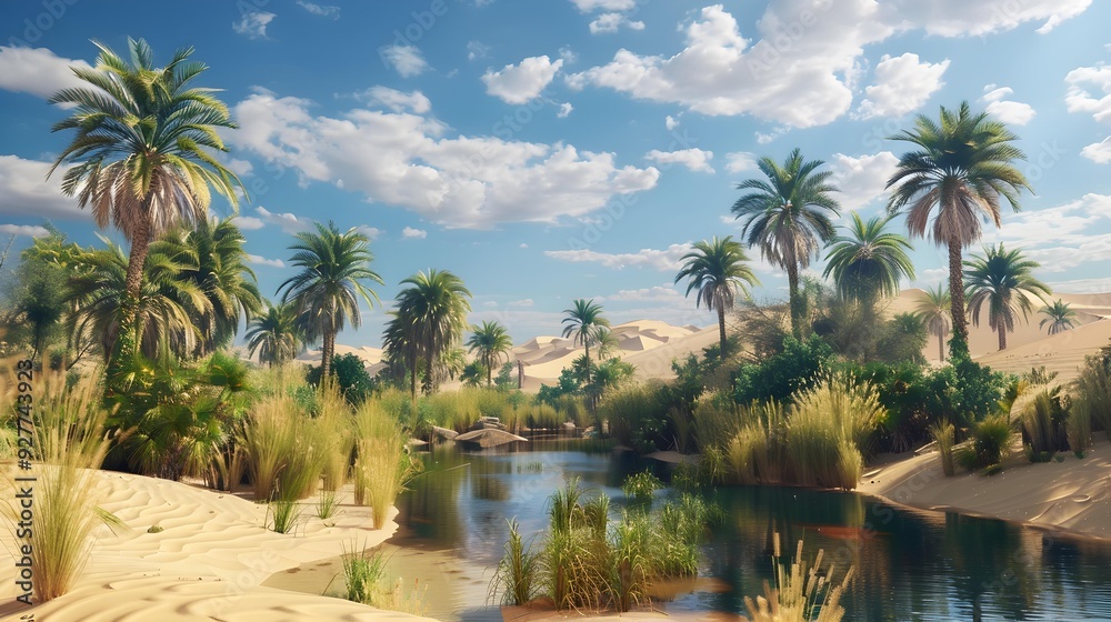 Picturesque oases surrounded by sands and dunes attract Picturesque oases surrounded by sands and dunes attract