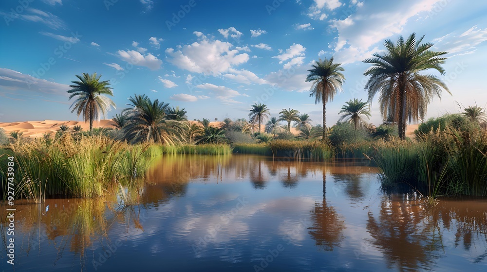 Oases surrounded by the breathtaking sands Oases surrounded by the breathtaking sands