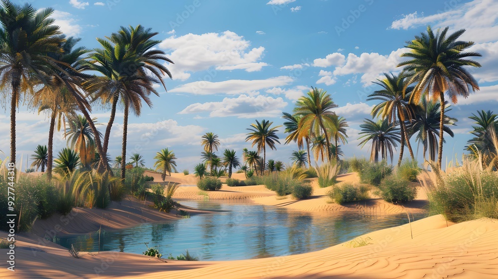 Fototapeta premium Oases incredible located in the sahara desert