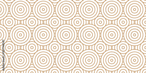 Vector abstract traditional geometric overlapping creative wave circle minimal lapping textile round vector texture. brown and yellow fabric element repeat swirl geometrical background.