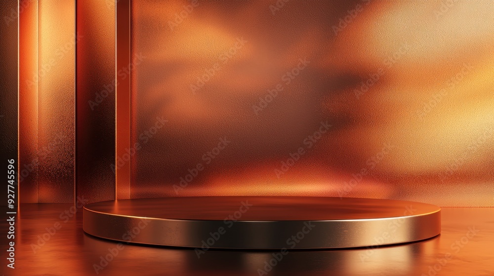 Sunset Glamour Display, A vibrant backdrop featuring sunset orange and bronze hues, perfect for showcasing cosmetic products on a smooth, warm pedestal for an elegant presentation. Sunset Glamour Display, A vibrant backdrop featuring sunset orange and bronze hues, perfect for showcasing cosmetic products on a smooth, warm pedestal for an elegant presentation.