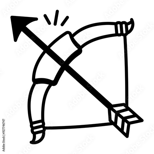 A doodle style icon of longbow