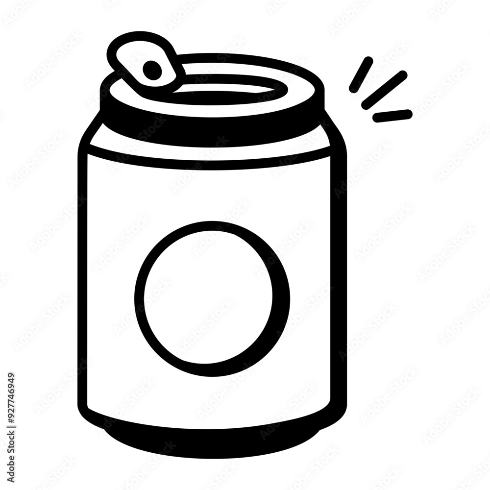 A doodle style icon of drink can A doodle style icon of drink can