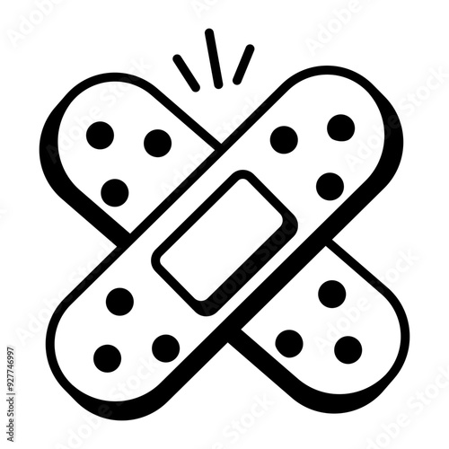 A doodle style icon of bandage 