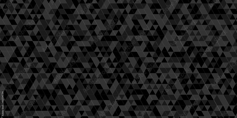 Vector seamless pattern triangle geometric repeating technology triangle black, gray texture. Abstract digital grid light pattern black and gray Polygon Mosaic triangle, business corporate background. Vector seamless pattern triangle geometric repeating technology triangle black, gray texture. Abstract digital grid light pattern black and gray Polygon Mosaic triangle, business corporate background.