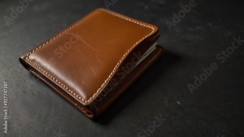 old leather wallet with money