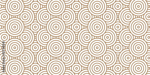 Abstract traditional geometric overlapping creative wave circle minimal lapping textile round vector texture. brown and white fabric element repeat swirl geometrical background.