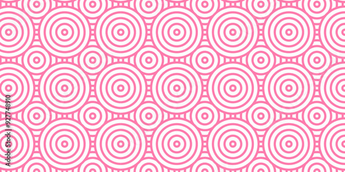 Vector abstract traditional geometric overlapping creative wave circle minimal lapping textile round vector texture. pink and white fabric element repeat swirl geometrical background.