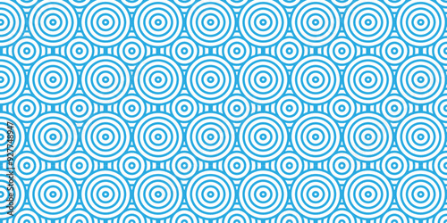 Abstract traditional geometric overlapping creative wave circle minimal lapping textile round vector texture. blue and white fabric element repeat swirl geometrical background.