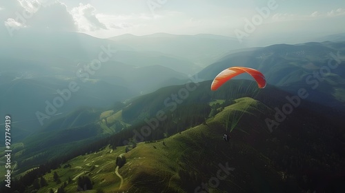 Paragliding in the mountains where paragliders soar