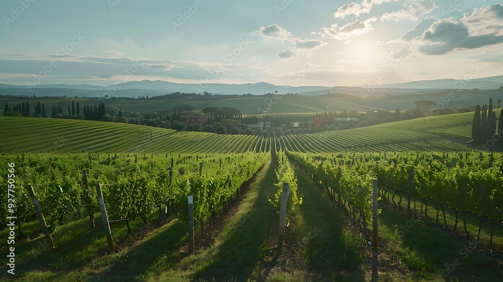 Fototapeta premium Landscape the magnificent vineyards of tuscany