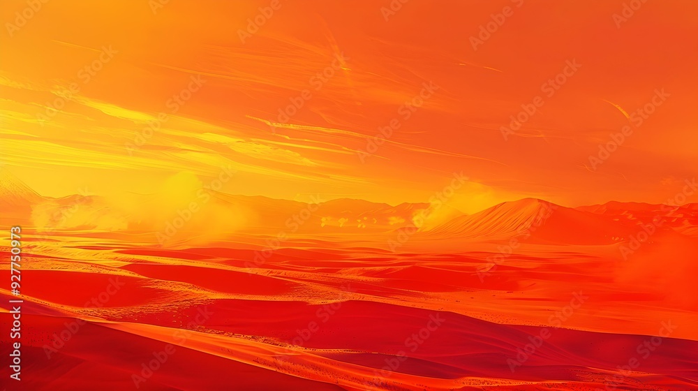 Landscape of the red planet with desert dunes Landscape of the red planet with desert dunes