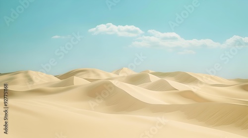 Landscape vast sand dunes stretching to the horizon