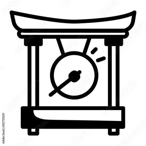 Sketchy style icon of gong bell 