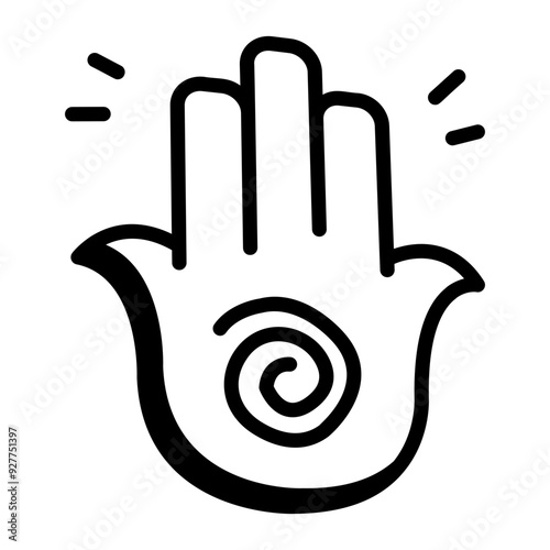 Hamsa icon in hand drawn style  