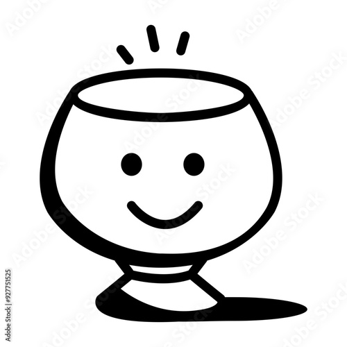 Hand drawn style icon of alms bowl 