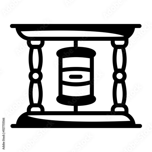 Prayer wheel icon in sketchy style 