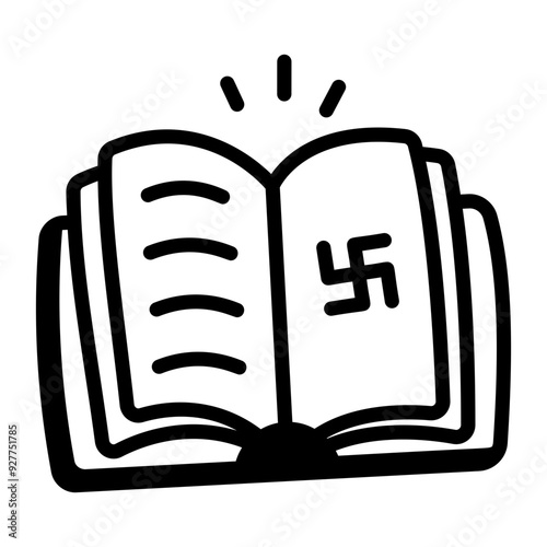 Prayer book doodle style icon 