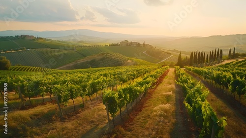 The landscapes of the tuscan vineyards delight