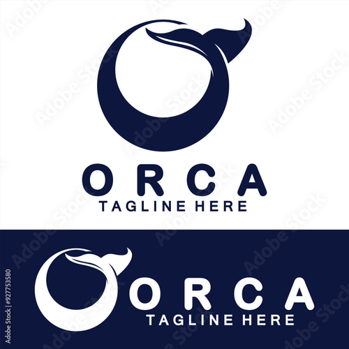Killer whale Orca logo design vector illustration