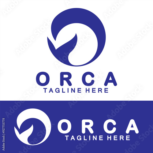 Killer whale Orca logo design vector illustration