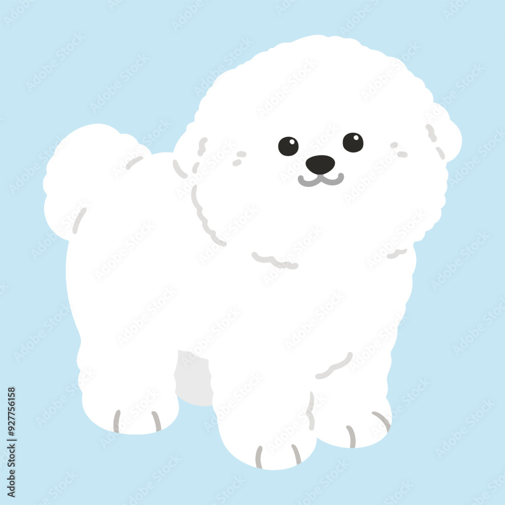 Obraz premium Simple and adorable illustration of Bichon Frise standing