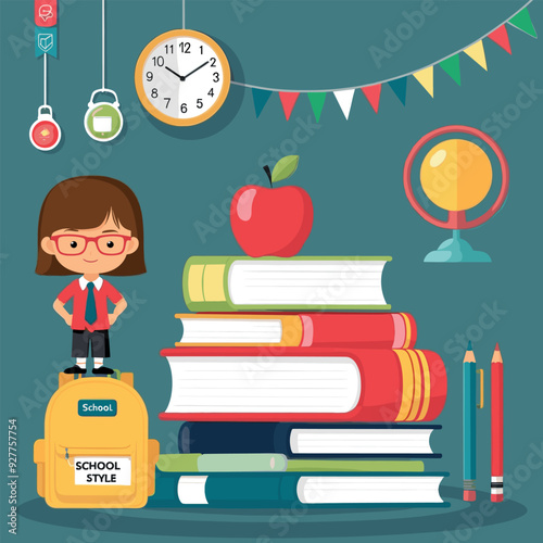 back to school book and character