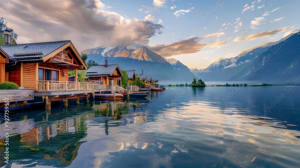 Fototapeta premium The moorings are exquisite set against a backdrop