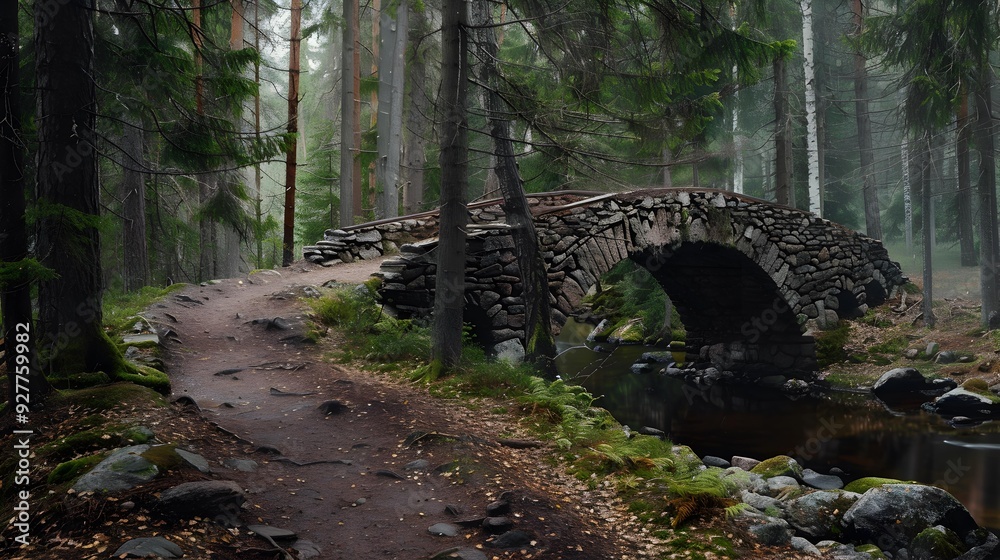 A walk along a path in a finnish picture A walk along a path in a finnish picture