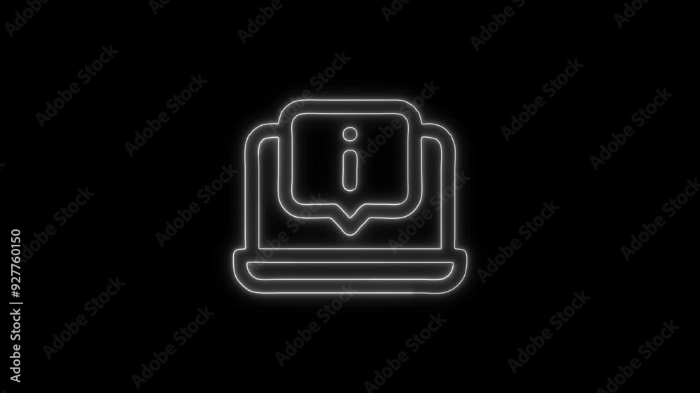 Helpdesk Icon - 4K Animated Design with Linear Symbol on Black Background
