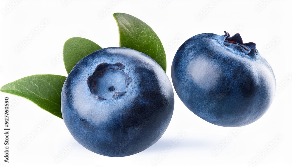 Obraz premium Blueberry in the air, isolated on white background