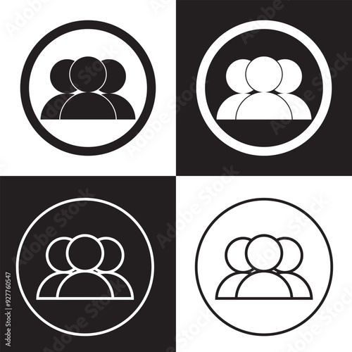 Customer editable stroke and solid web icon set. Vector illustration. isolated on white and black  background. EPS 10