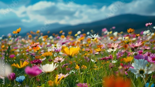 The expanses of beautiful flowers stretch