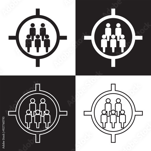 Customer editable stroke and solid web icon set. Vector illustration. isolated on white and black  background. EPS 10