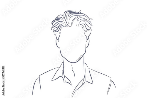 Wallpaper Mural Faceless Man. Lineart of a Human on White Background. Generative AI. Torontodigital.ca