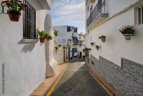Fragment of the old town of the beautiful town of Estepona - a city located in southern Spain, near Malaga in Andalusia. The photo was taken on June , 2024