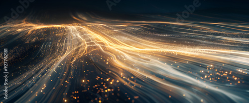 abstract light background, Abstract background of long explorer tale light on black ,Technology background.