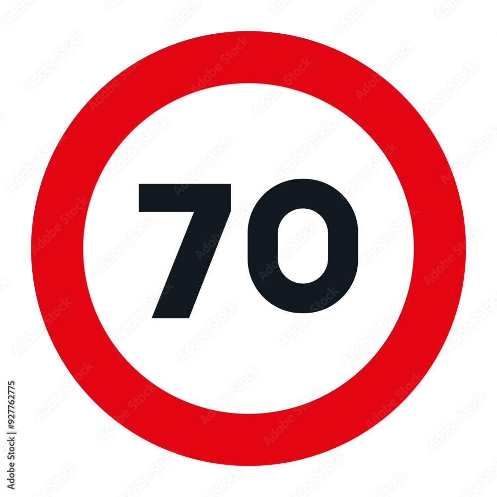 RESTRICTION SIGNS, R-301 - Maximum Speed 70 - SVG RESTRICTION SIGNS, R-301 - Maximum Speed 70 - SVG
