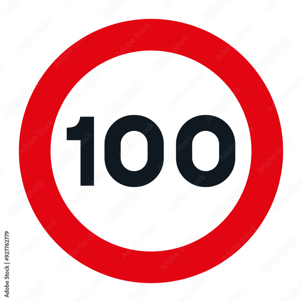 RESTRICTION SIGNS, R-301 - Maximum Speed 100 - SVG RESTRICTION SIGNS, R-301 - Maximum Speed 100 - SVG